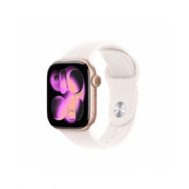 Apple Watch Series 11 GPS 42mm, Cassa in Alluminio color Oro Rosa con cinturino Rosa fard Sport Band - S/M - MEU04QL/A
