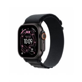 Apple Watch Ultra 3 GPS + Cellular 49mm, Cassa in Titanio color Nero con cinturino Nero Alpine Loop - Small - MF0Q4QL/A